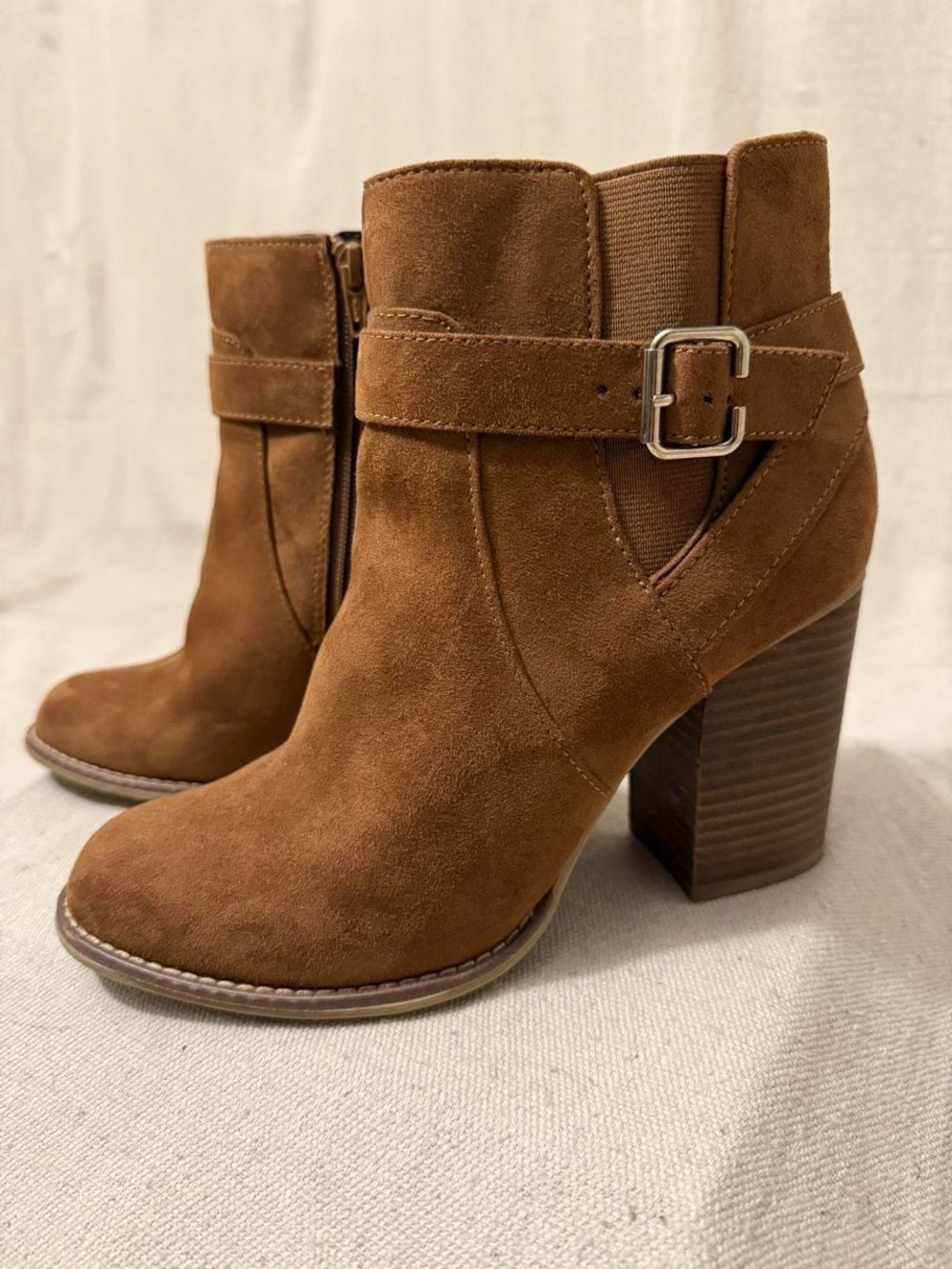 Women's Aldo Brown Suede Buckle Ankle Boots
